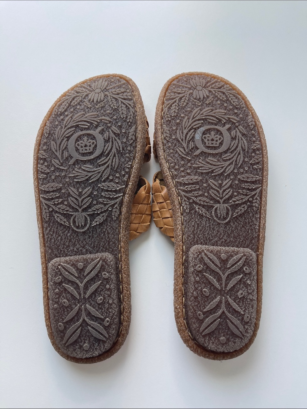 Born Woven Tan Cross-Strap Slide Sandals - Picture 2 of 3